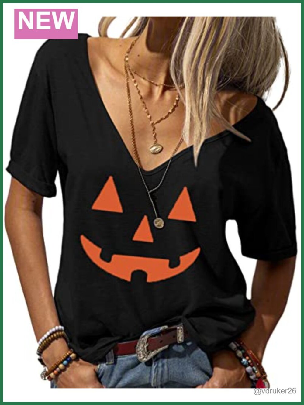 Women's Deep V-Neck Short Sleeve Casual Loose T-Shirt Tunic Top